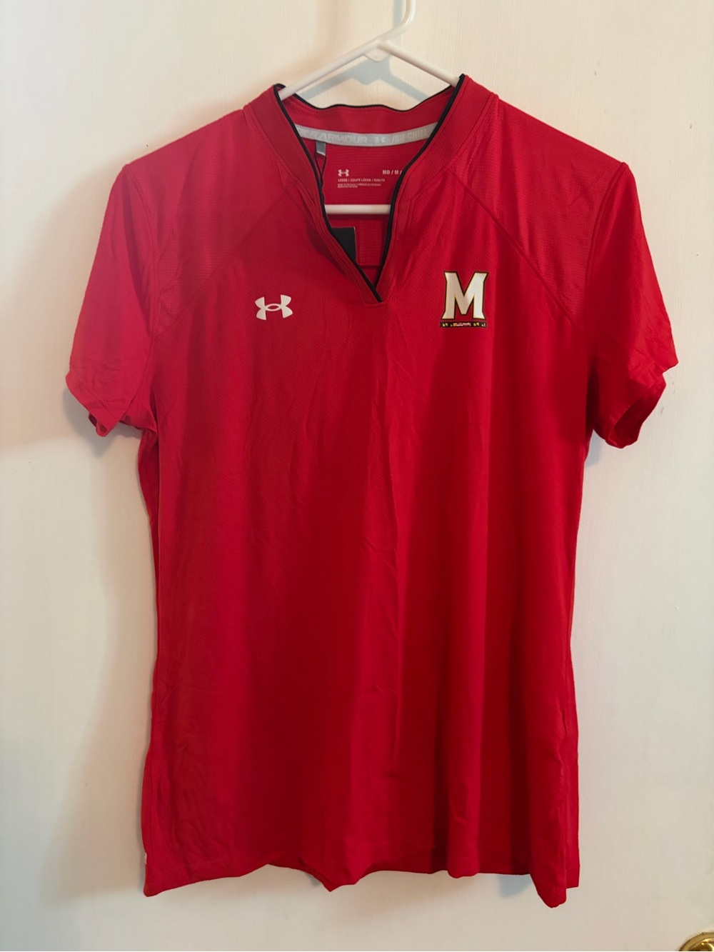 Under Armour Maryland Red V neck performance top- NWT